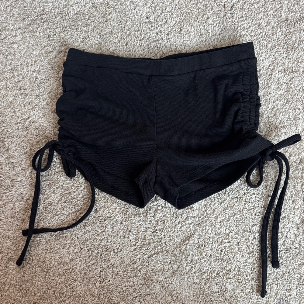 BP Black ruched side tie shorts